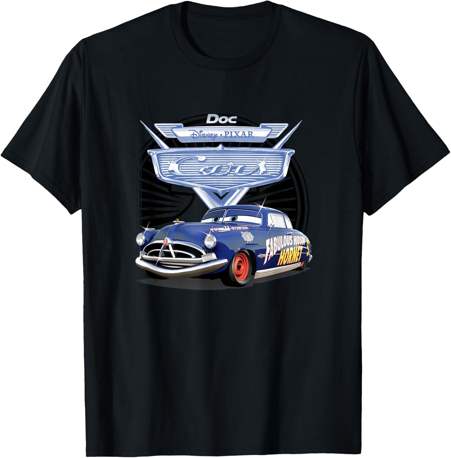Disney Pixar Cars Fabulous Hudson Hornet Portrait T-Shirt - T-Shirt | Black