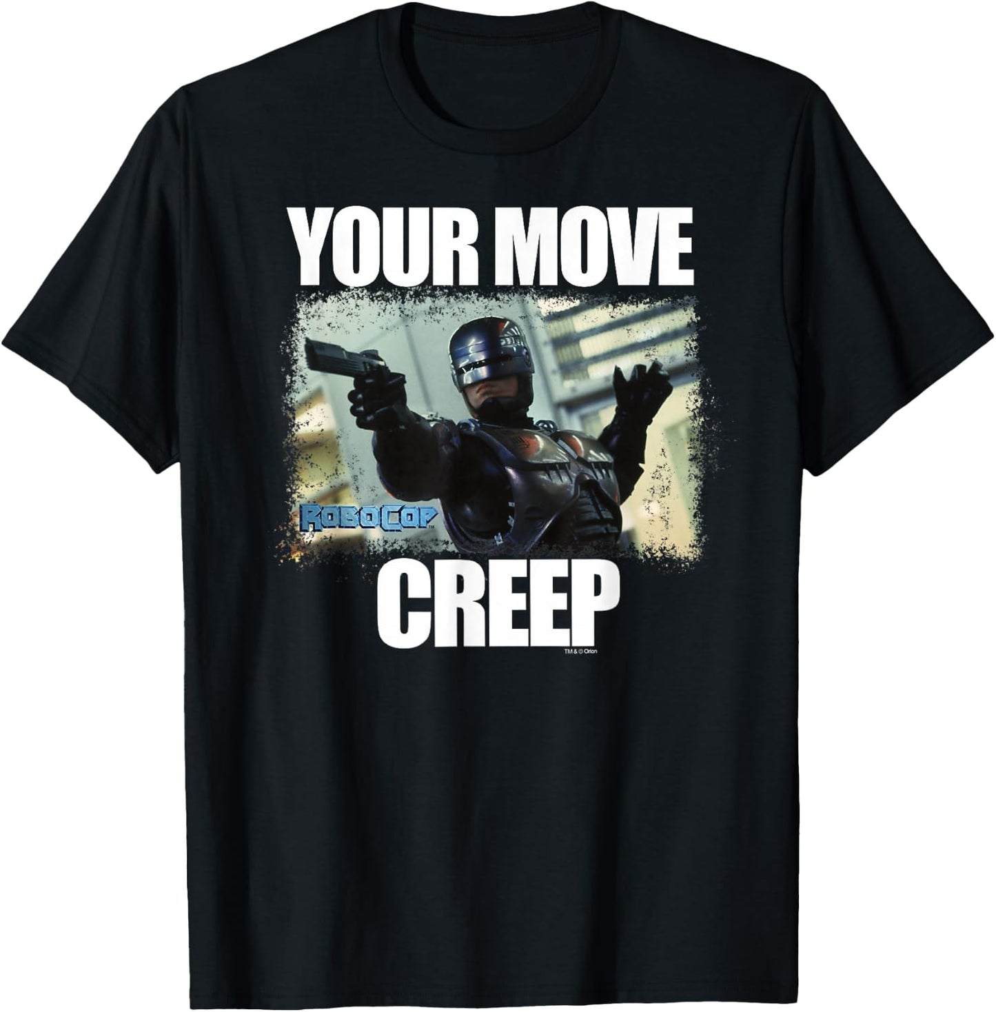 RoboCop Your Move Creep Distressed Portrait T-Shirt - T-Shirt | Black