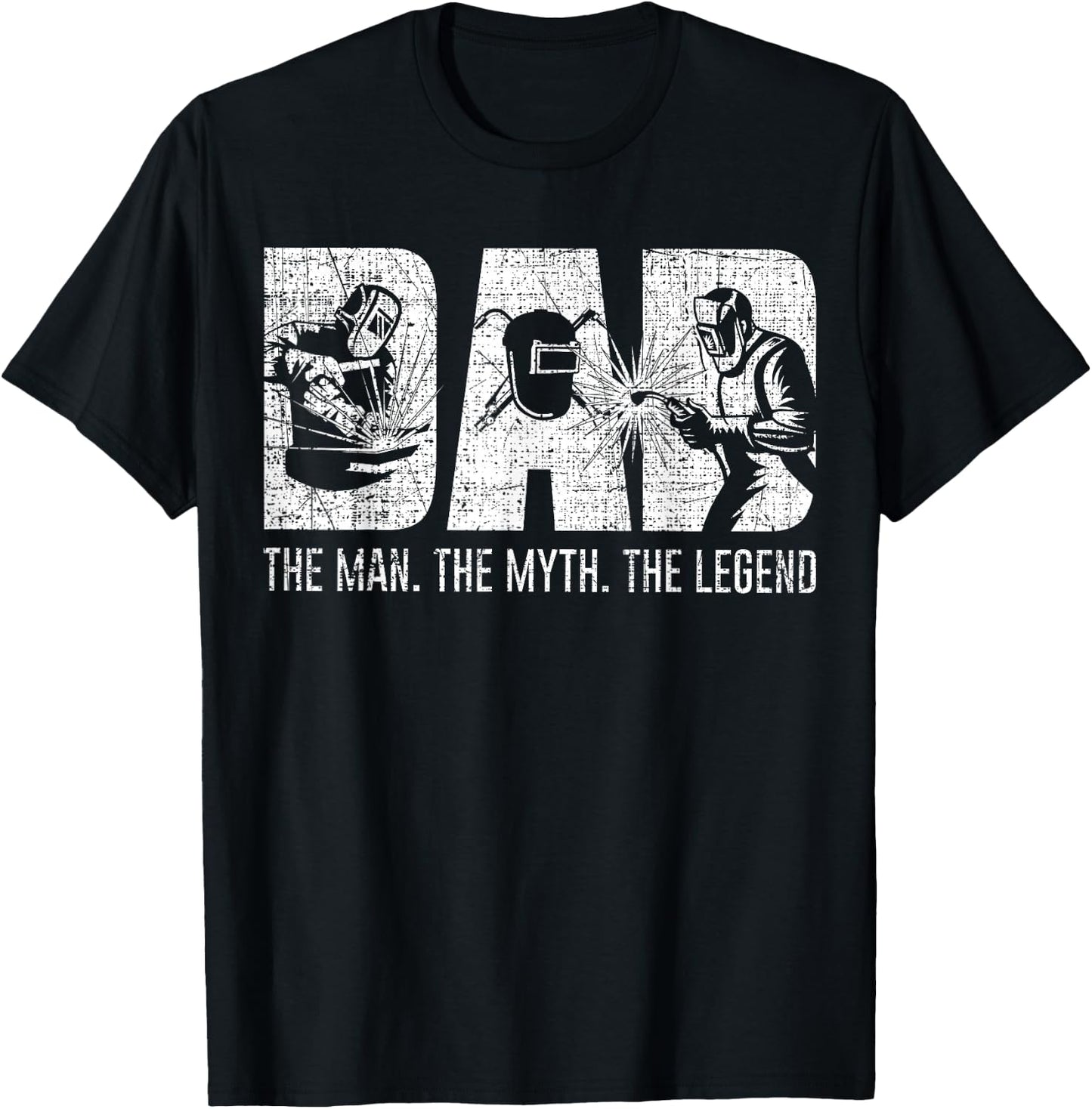 Welder Funny Welding Dad Man Myth Legend Father Small T-Shirt - T-Shirt | Black