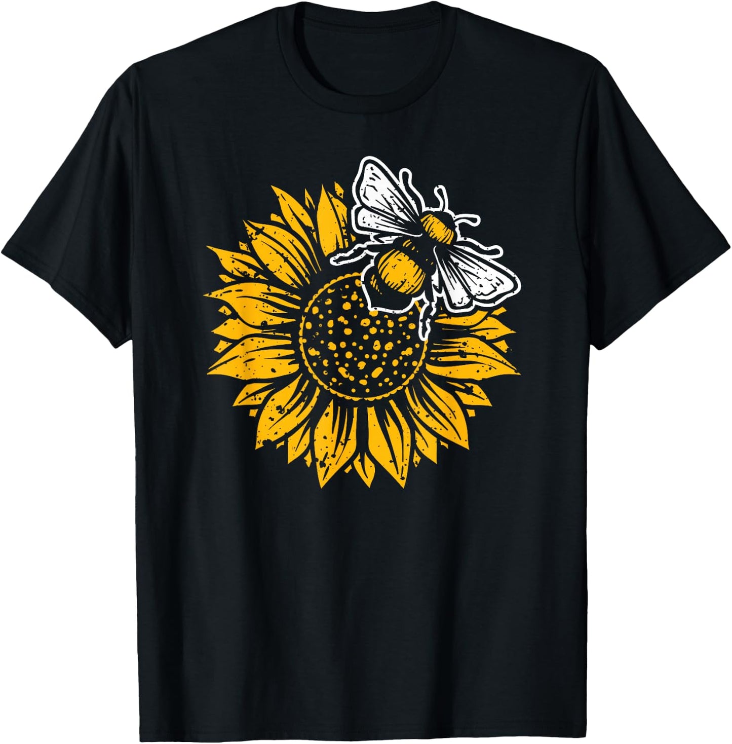 Bumblebee Sunflower Springtime Save The Bees Honeybee T-Shirt - T-Shirt | Black