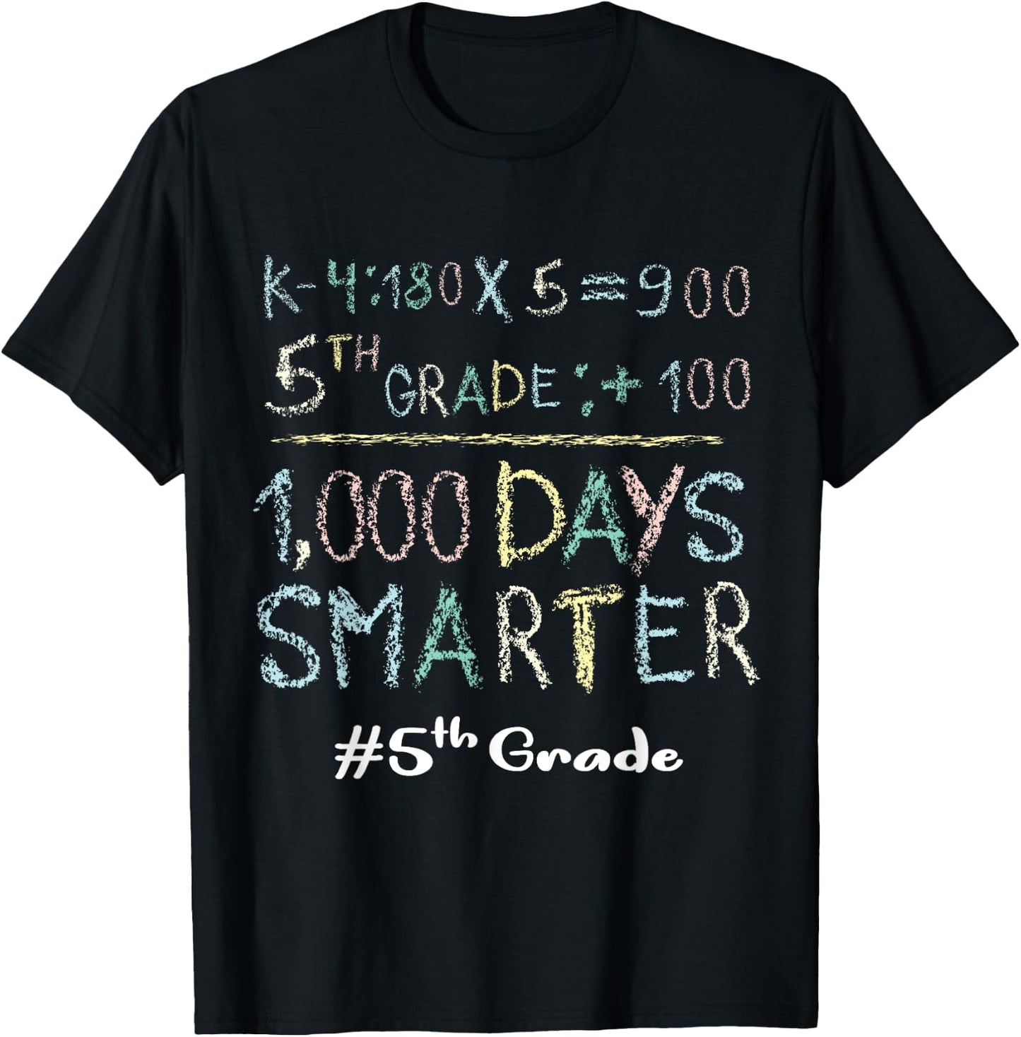 Fifth Grade Teacher 1000 Days Smarter 100 Days Of School T-Shirt - T-Shirt | Black