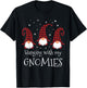 Hanging With My Gnomies Plaid Garden Christmas Gnome T-Shirt - T-Shirt | Black