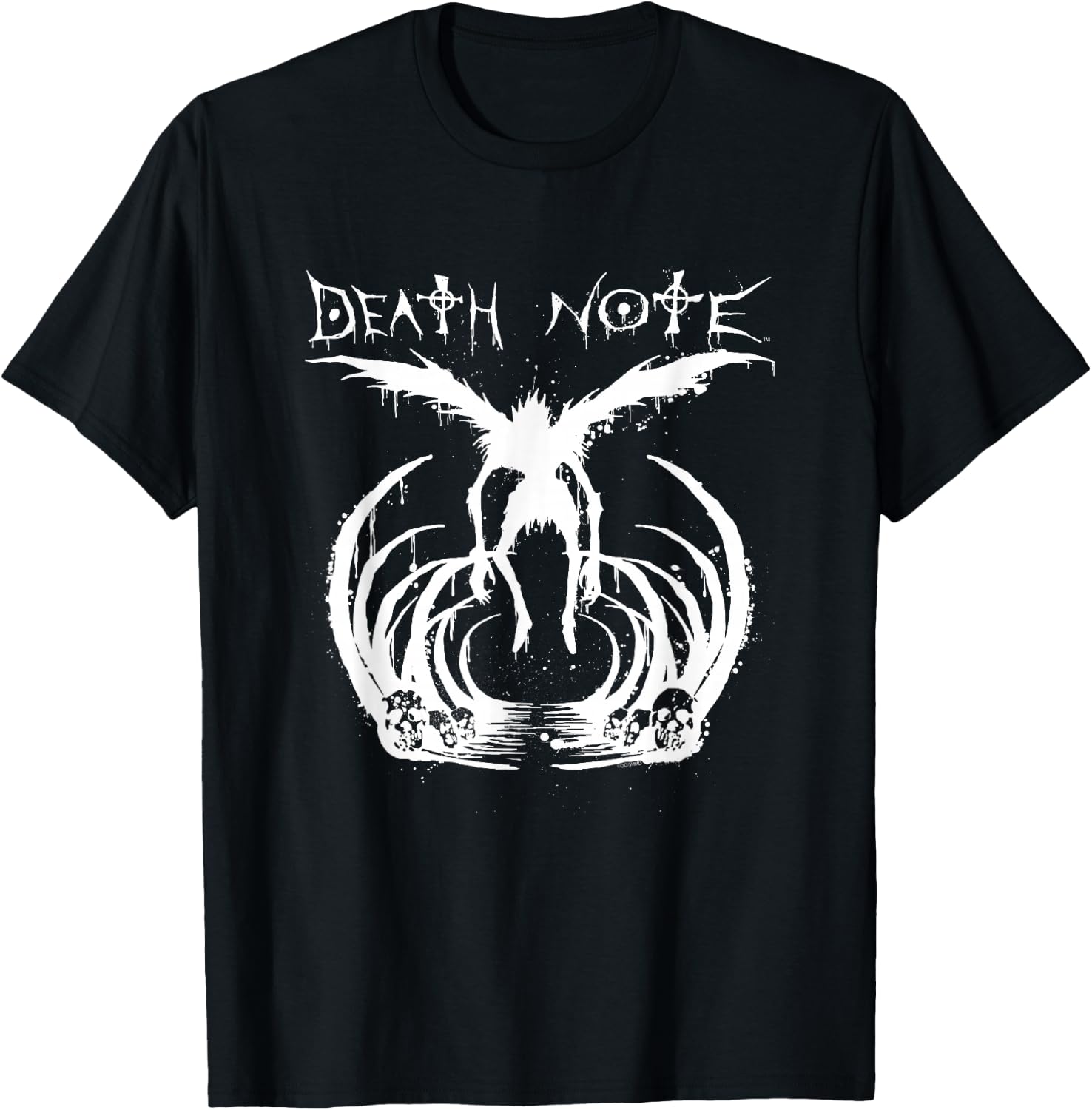 Death Note Ryuk Splatter Silhouette Anime T-Shirt - T-Shirt | Black