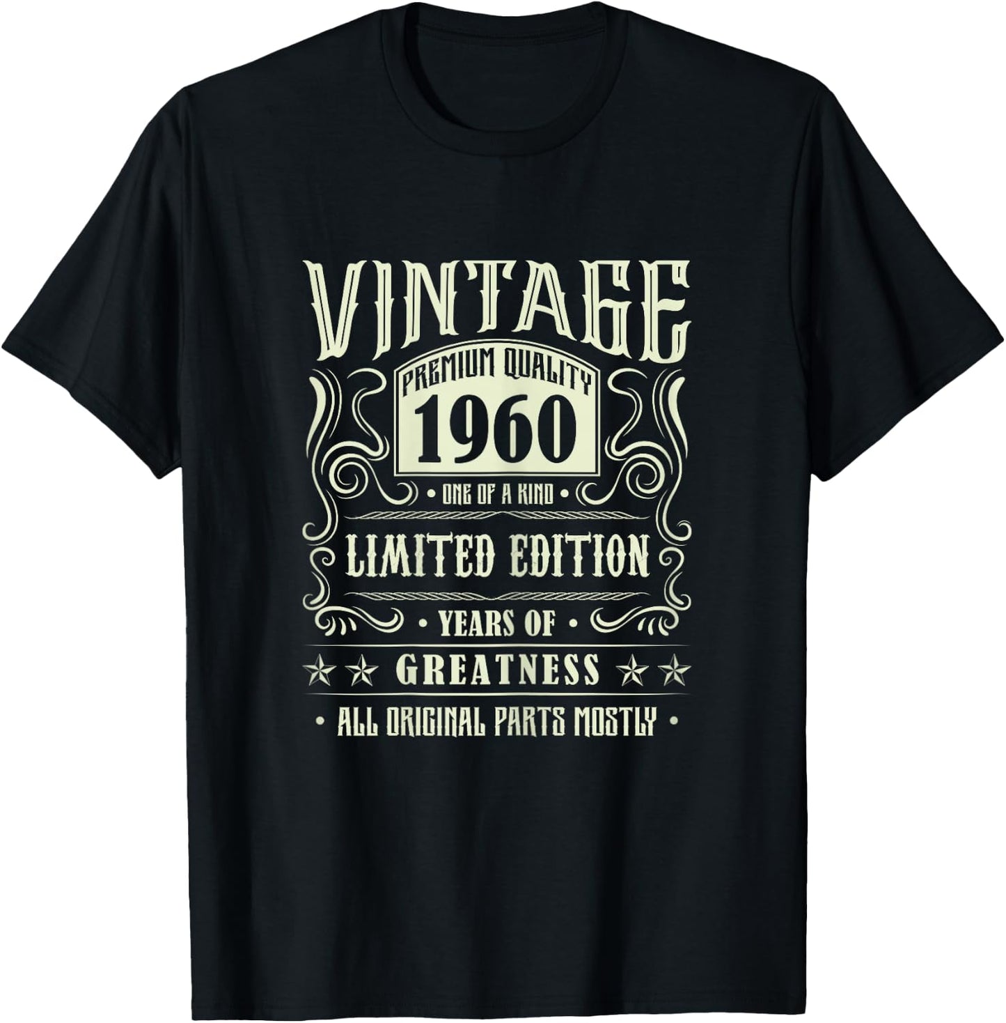 Vintage 1960 T Shirts Retro Funny 1960 Birthday T-Shirt - T-Shirt | Black