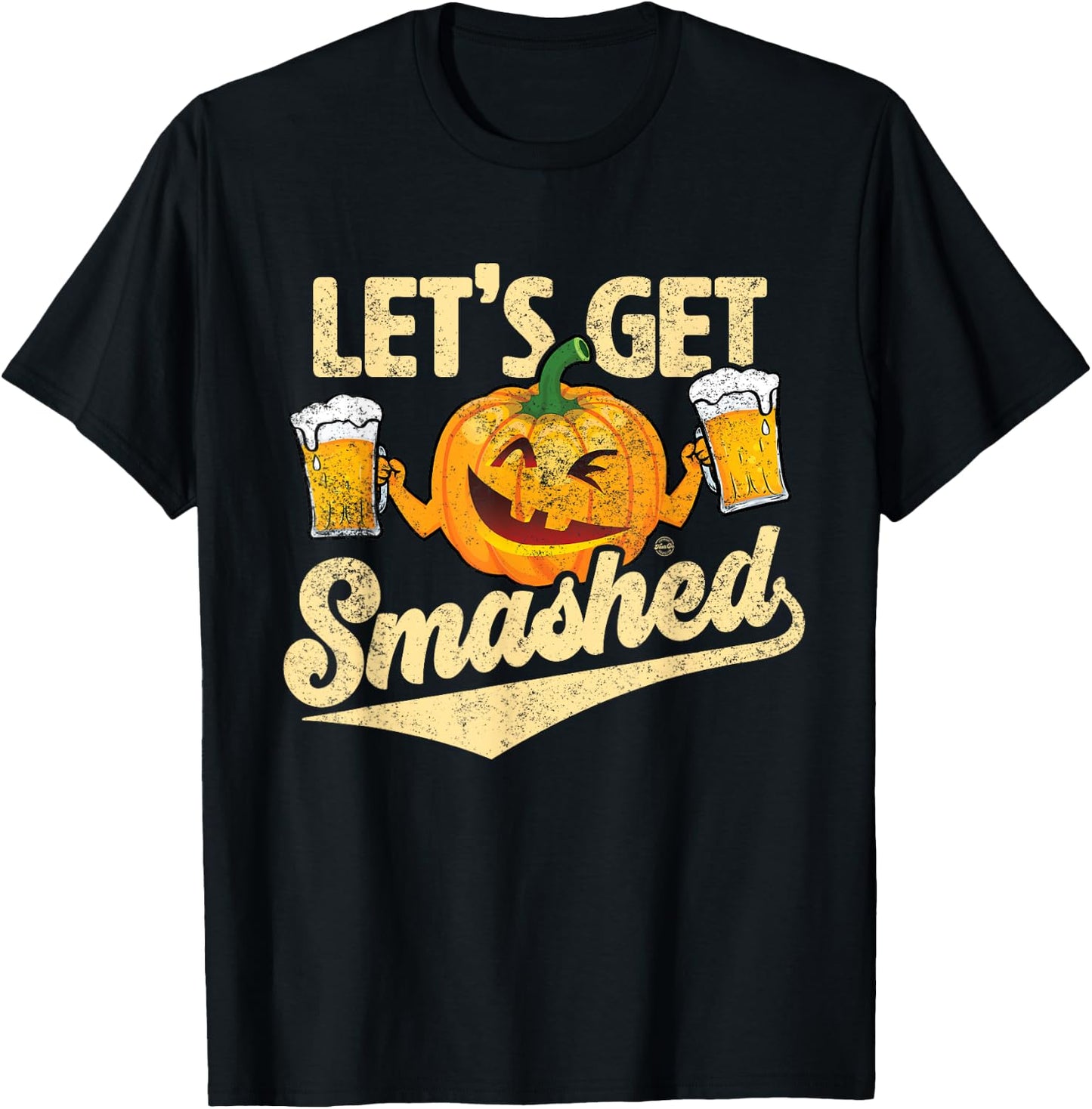 Lets Get Smashed Funny Pumpkin Beer Halloween T-Shirt - T-Shirt | Black