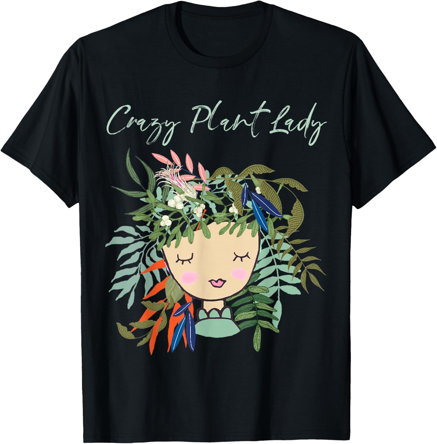 Crazy Plant Lady, Green Thumb, Green Earth, Eco friendly T-Shirt - T-Shirt | Black