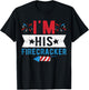 I'm His Firecracker Cute 4th Of July Matching Couple T-Shirt - T-Shirt | Black