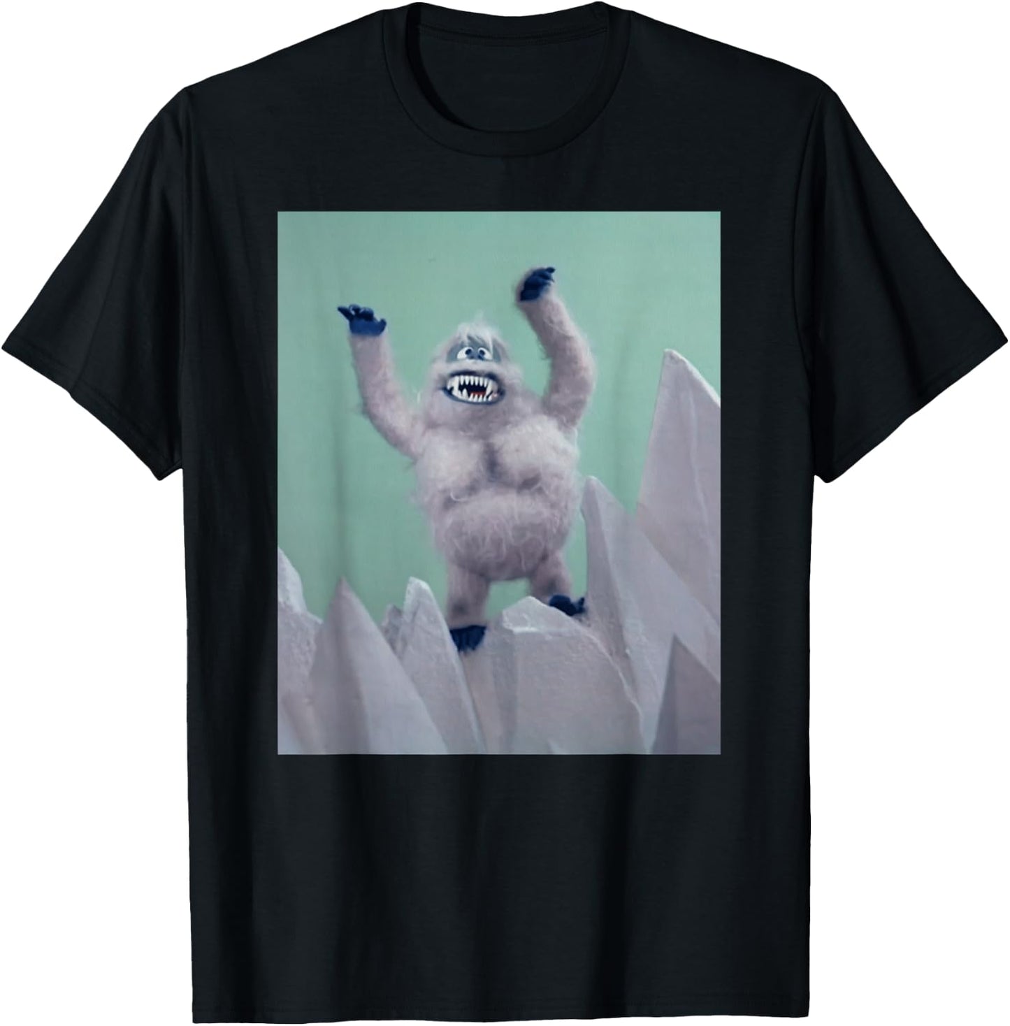 Funny Retro TV Shirts Retro Abominable Snowman - Black -Adults Classic Fit Short Sleeve Christmas - Small T-Shirt - T-Shirt | Black