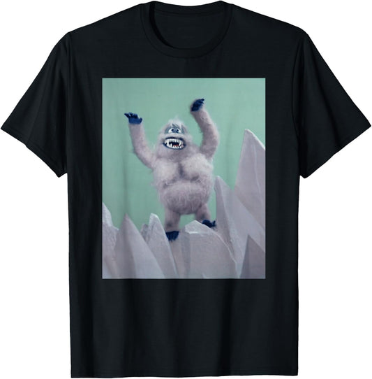 Funny Retro TV Shirts Retro Abominable Snowman - Black -Adults Classic Fit Short Sleeve Christmas - Small T-Shirt - T-Shirt | Black