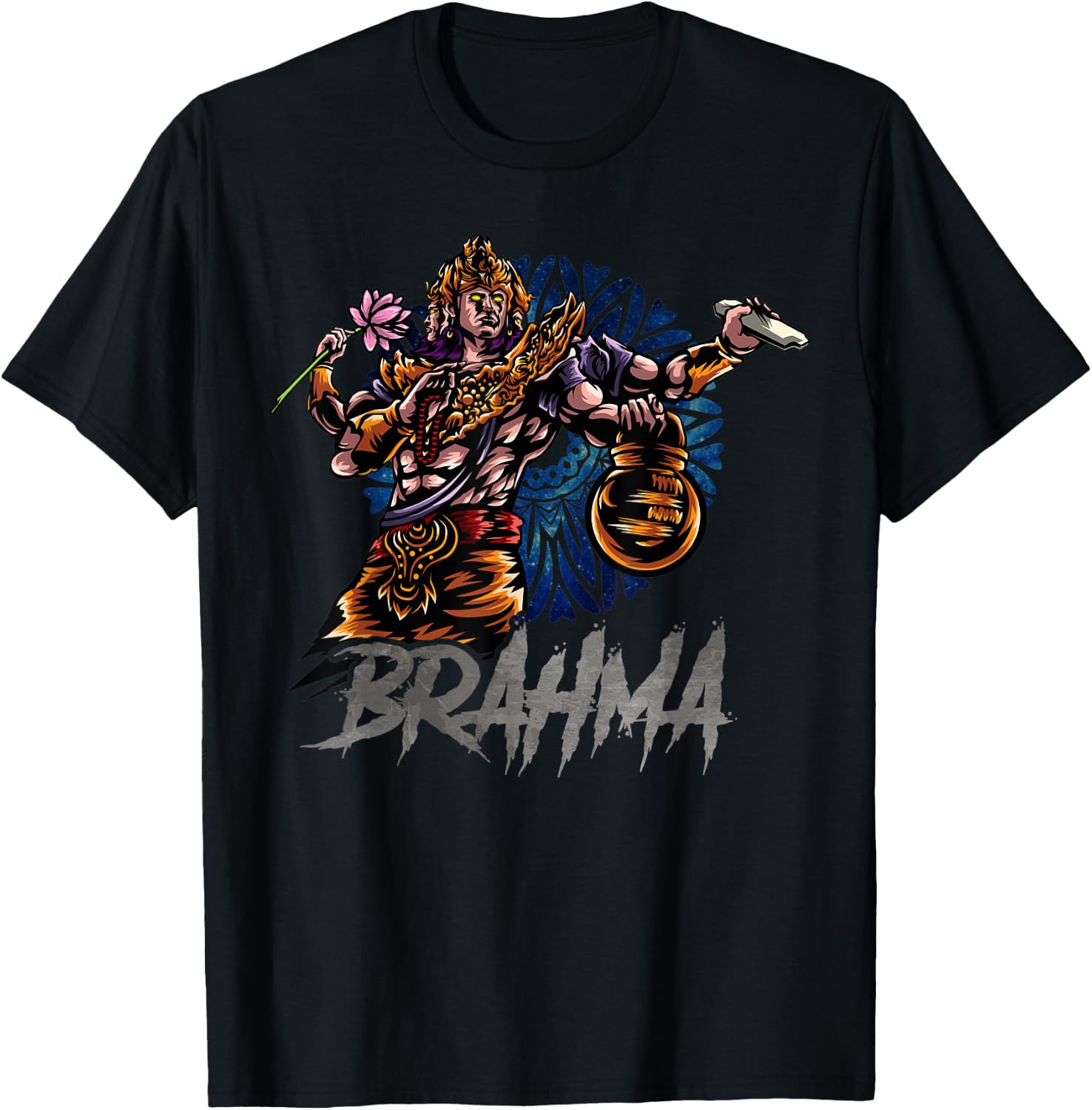 Brahma India Ancient Hindu Mythology Spiritual God T-Shirt - T-Shirt | Black