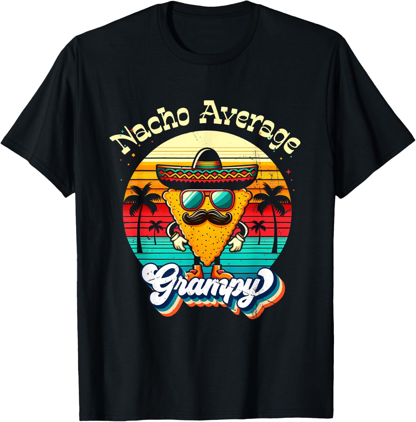 Funny Nacho Average Grampy Grandpa Cinco De Mayo Matching T-Shirt - T-Shirt | Black