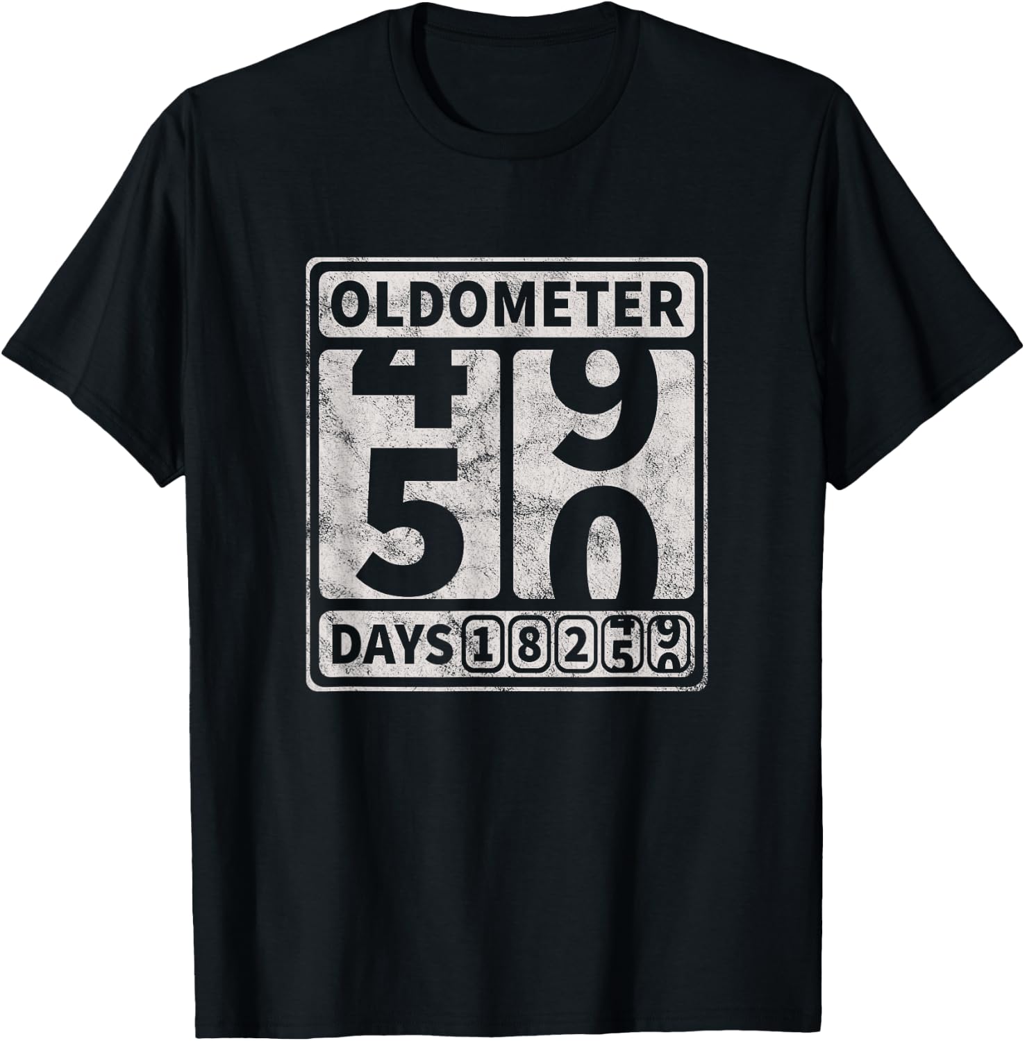 50th Birthday Gift Funny Oldometer 49-50 T-Shirt - T-Shirt | Black