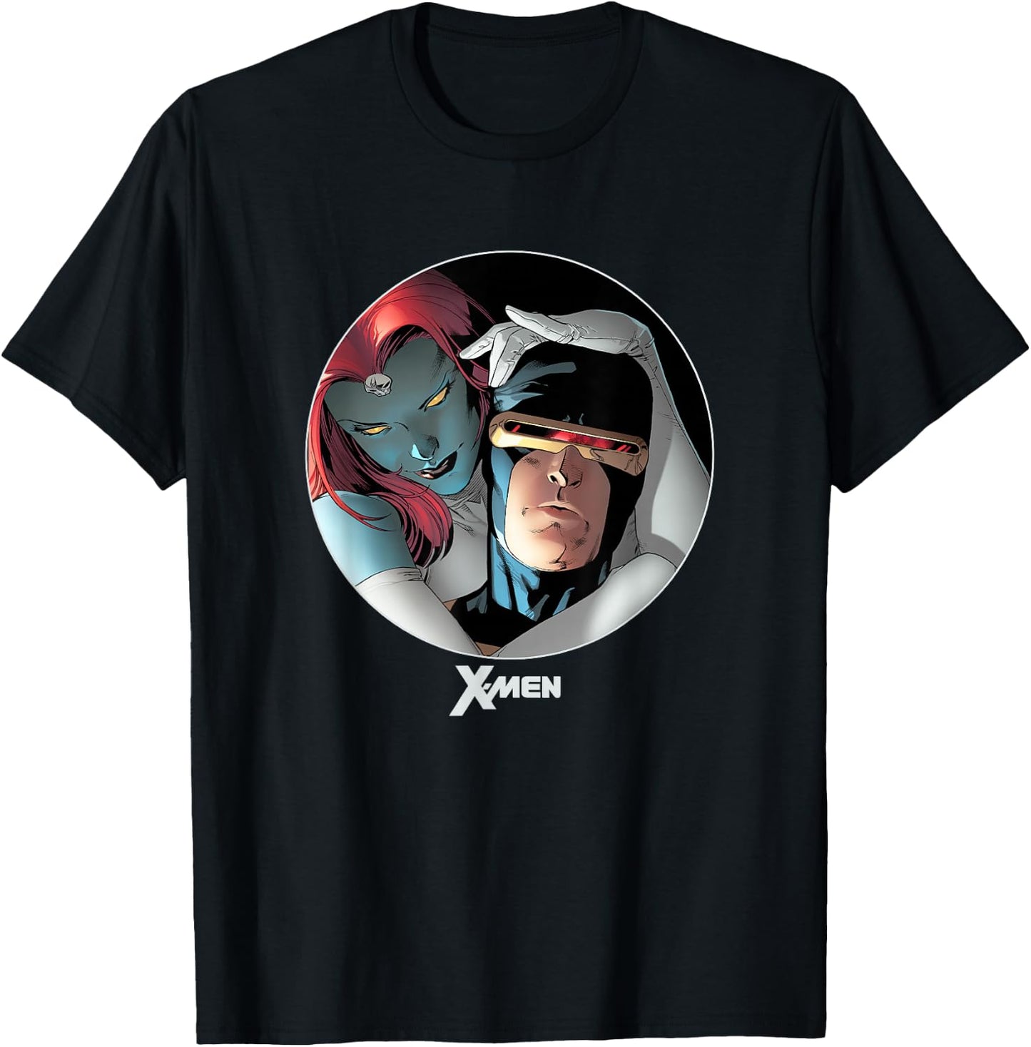 Marvel X-Men Mystique Tempting Cyclops Portrait T-Shirt - T-Shirt | Black