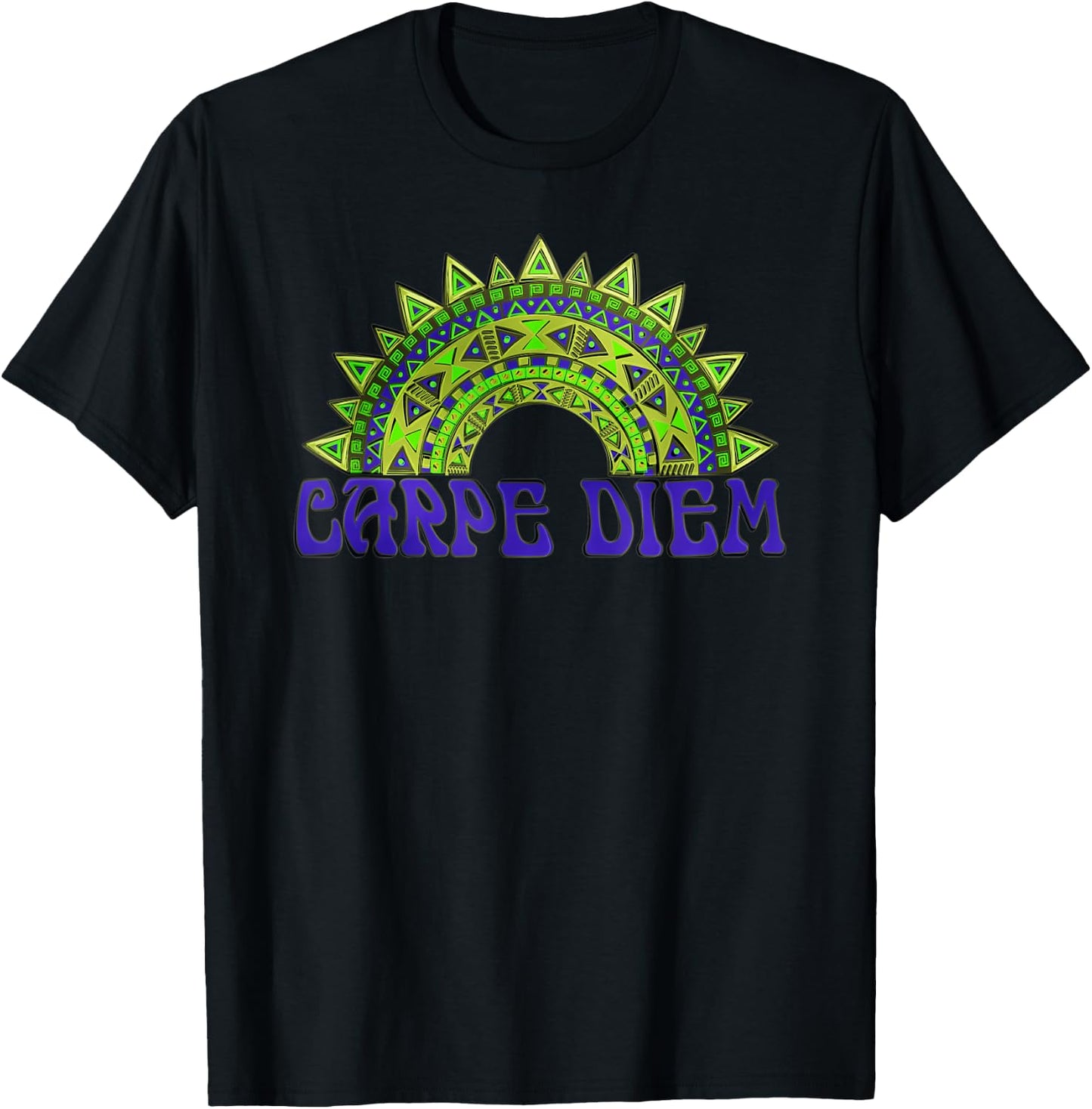 CARPE DIEM Latin - Indigenous Mandala 6 - Fan Fun T-Shirt - T-Shirt | Black