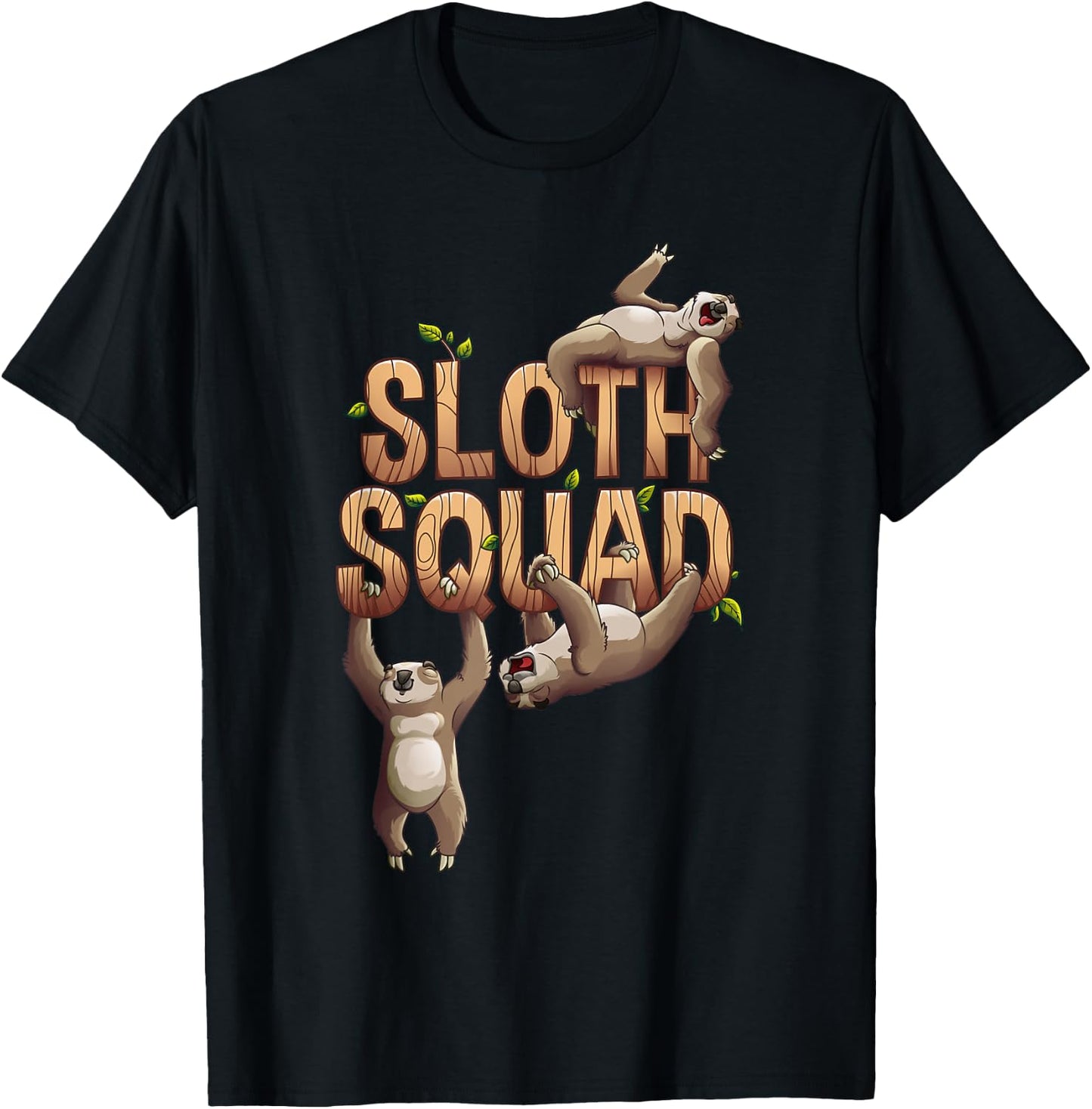 Cool Sloth Squad | Funny Lazy Slow Animal Lover Group Gift T-Shirt - T-Shirt | Black
