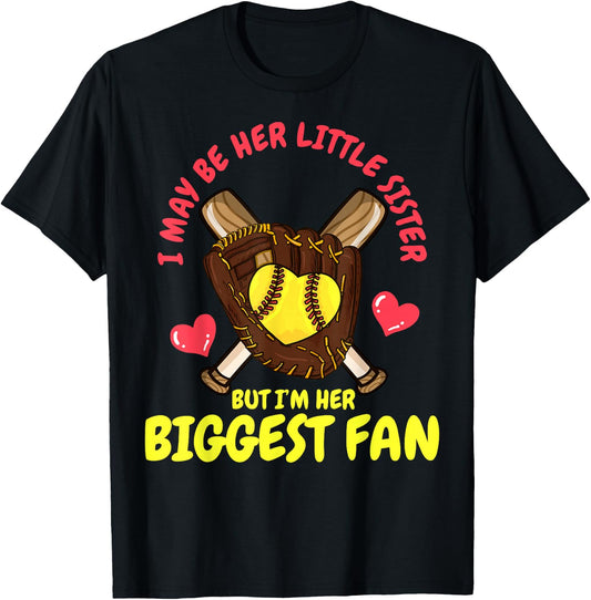 Softball Little Sister T-Shirt - T-Shirt | Black