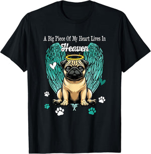 Heart Lives In Heaven Costume Pug Memories Owner T-Shirt - T-Shirt | Black