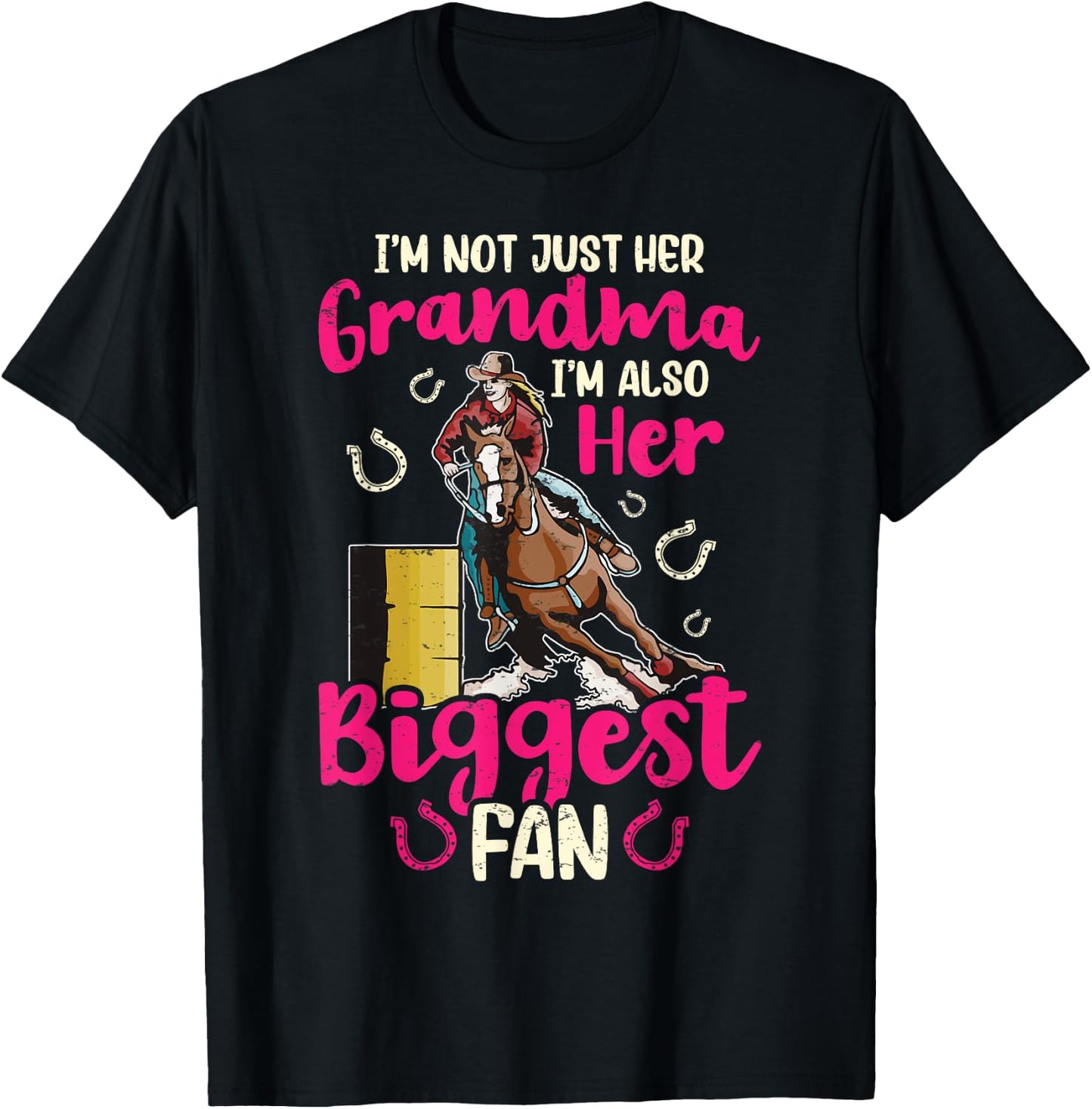 Grandma Barrel Racer Fan Barrel Racing Horse Rodeo Women T-Shirt - T-Shirt | Black