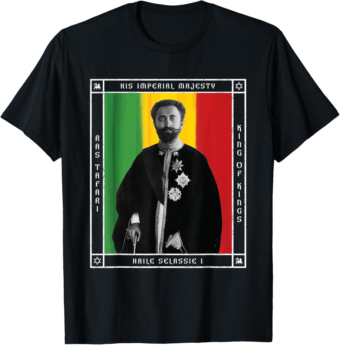 His Imperial Majesty Haile Selassie I T-Shirt - T-Shirt | Black