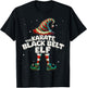 The Karate Black Belt Elf Family Matching Group Christmas T-Shirt - T-Shirt | Black