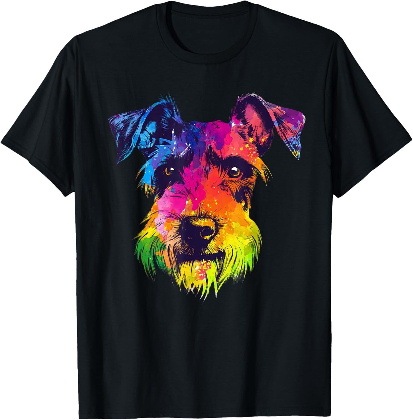 Mini Schnauzer Art Women Miniature Schnauzer Lovers T-Shirt - T-Shirt | Black