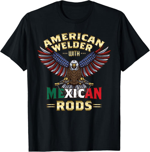 USA American Welder With Mexican Rods Cool Bald Eagle