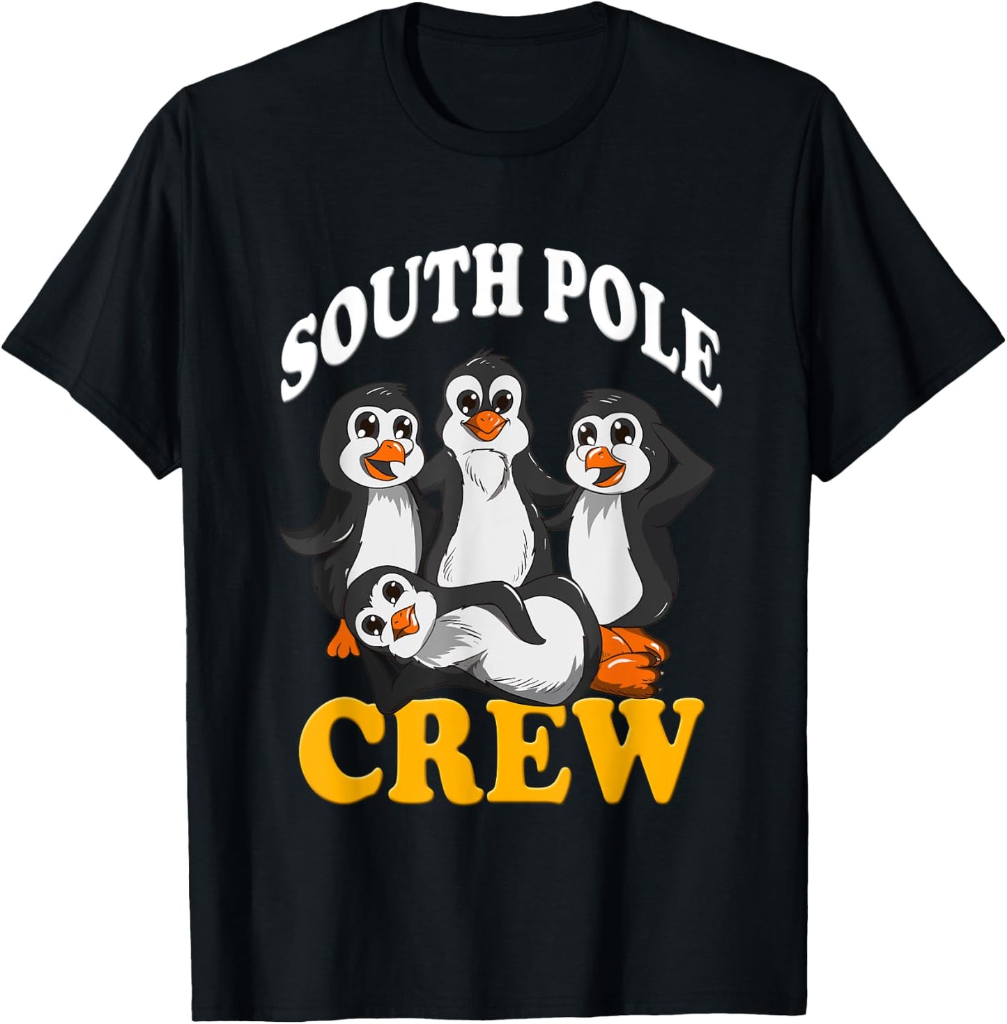 Penguins South Pole Crew Antarctica Zoo Animals Emperor Peng T-Shirt - T-Shirt | Black