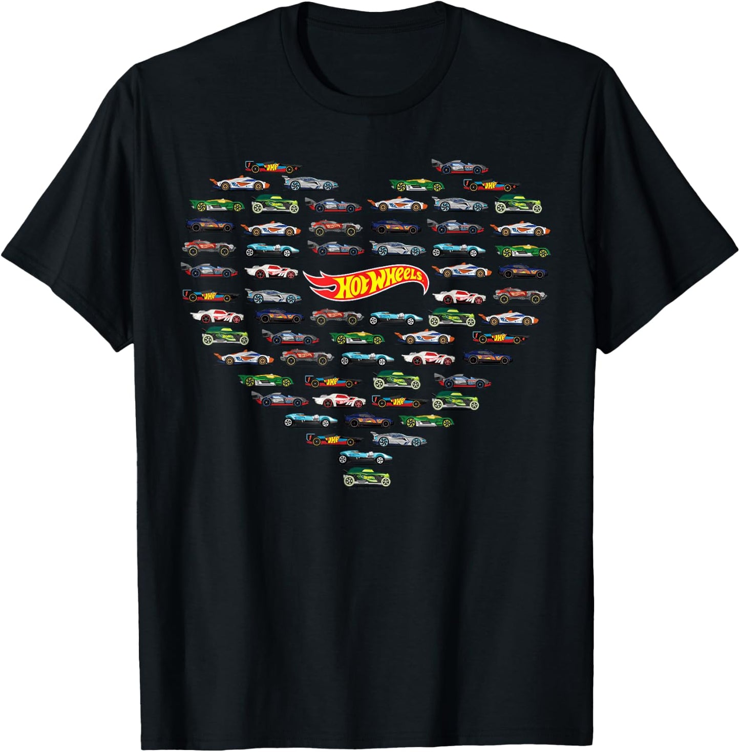 Hot Wheels - Heart Shape Valentine's Day T-Shirt - T-Shirt | Black