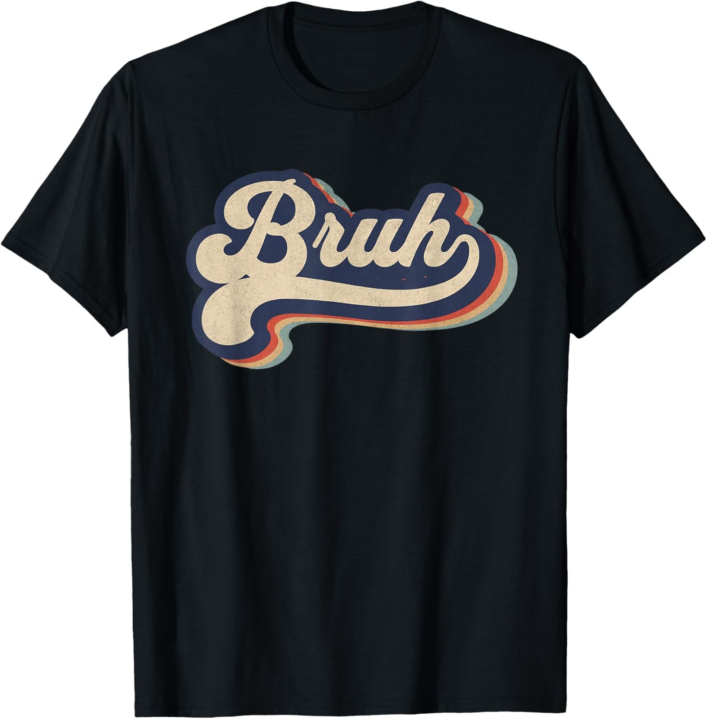 Bruh Funny Saying Slang Meme Retro Design T-Shirt - T-Shirt | Black