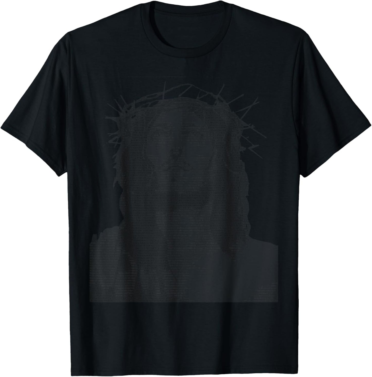 Jesus Christ Face Text Art T-Shirt - T-Shirt | Black