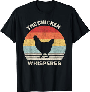 Retro The Chicken Whisperer Chicken Lover Chicken Farmer T-Shirt - T-Shirt | Black