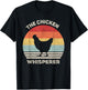Retro The Chicken Whisperer Chicken Lover Chicken Farmer T-Shirt - T-Shirt | Black