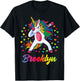 Brooklyn Dabbing Unicorn Rainbow Personalized Name Custom T-Shirt - T-Shirt | Black