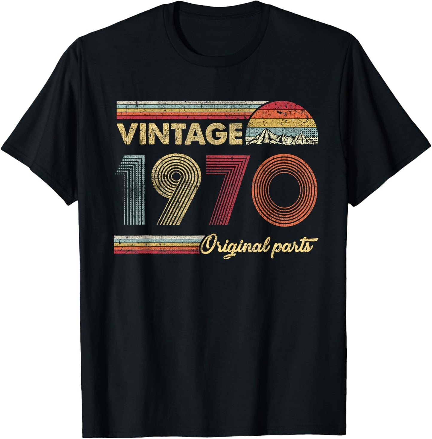 Retro Original Parts 50th Vintage 1970 Birthday T-Shirt - T-Shirt | Black