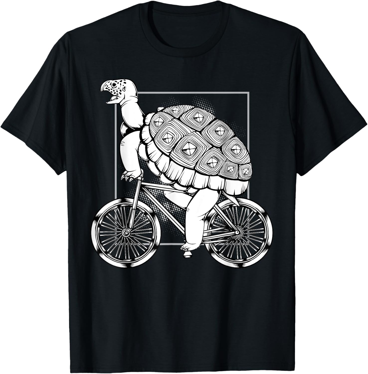 Turtle Cycling Bicycle Bicycling Riding Biking Tortoise T-Shirt - T-Shirt | Black