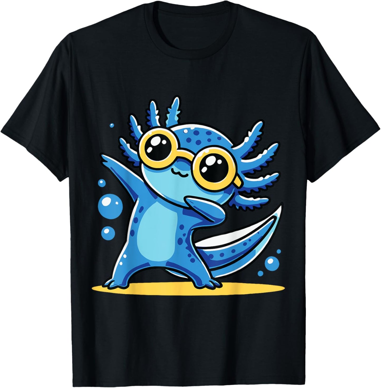 Dabbing Axolotl Kawaii Anime Funny Women Men Kids T-Shirt - T-Shirt | Black