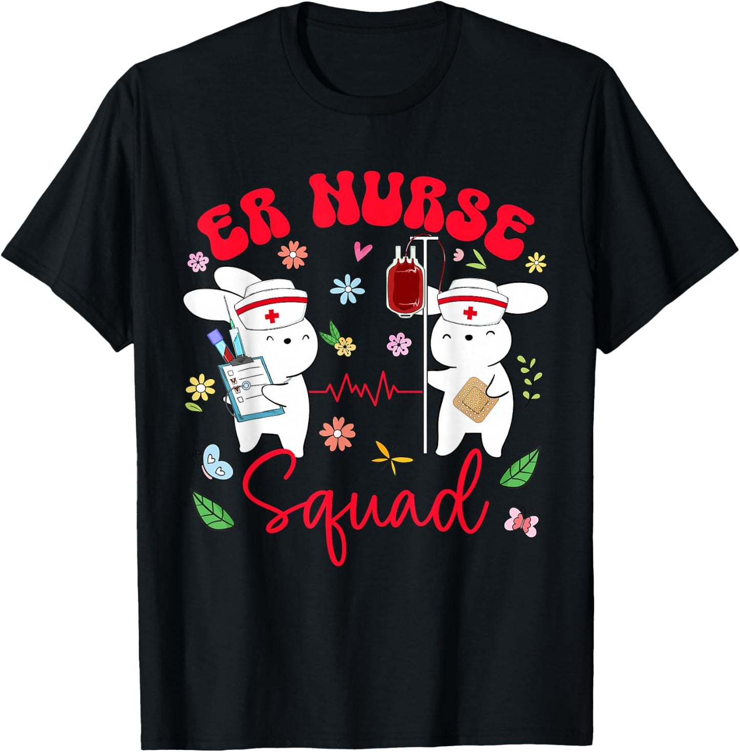 ER Nurse Easter Bunny Squad Emergency Department Room Women T-Shirt - T-Shirt | Black