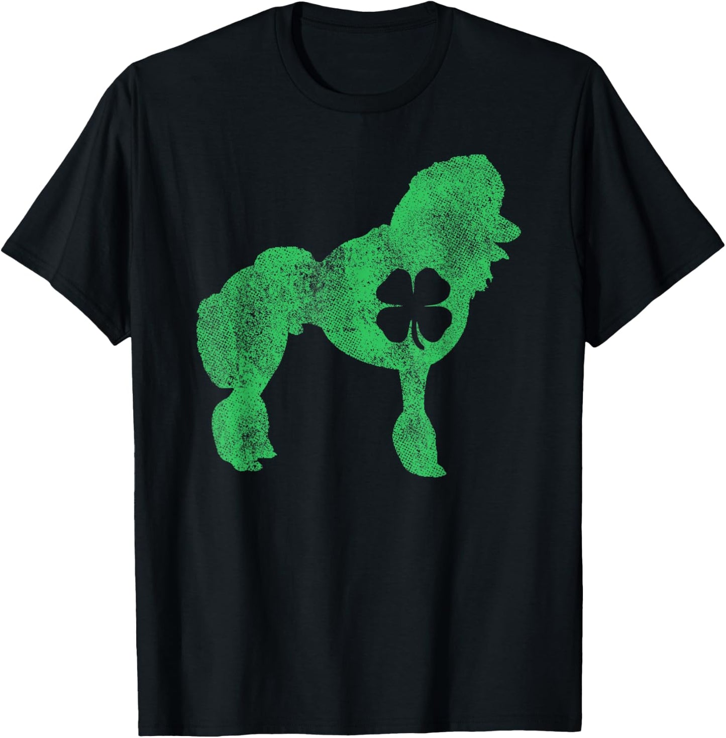 Poodle Dog Irish Shamrock St. Patrick's Day Saint Paddy's Women Kids T-Shirt - T-Shirt | Black