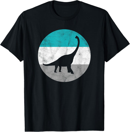 Brachiosaurus Retro Dinosaur Gift or Boys T-Shirt - T-Shirt | Black