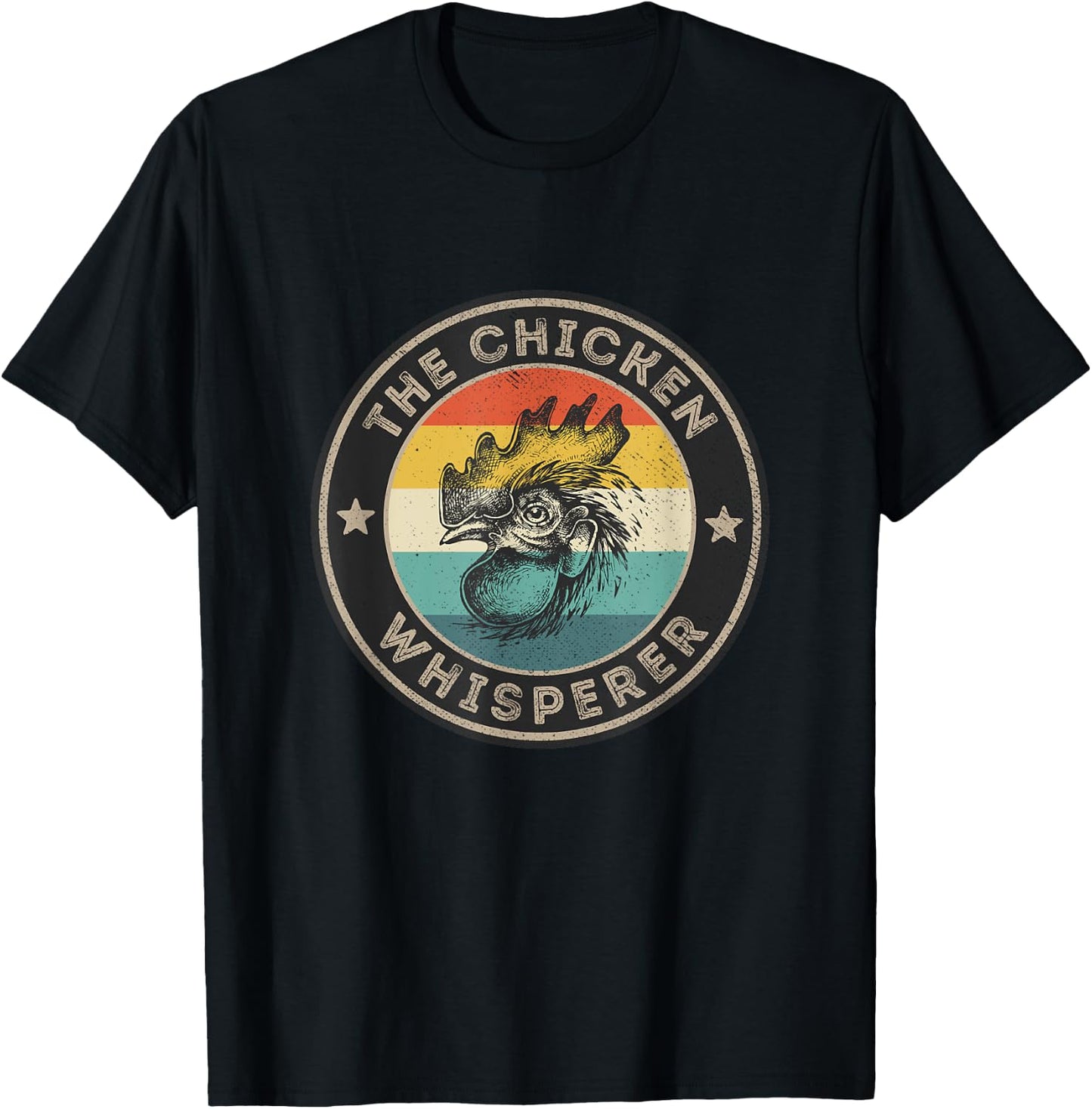 Chicken Whisperer Shirt Vintage Retro Chickens Farmer T-Shirt - T-Shirt | Black