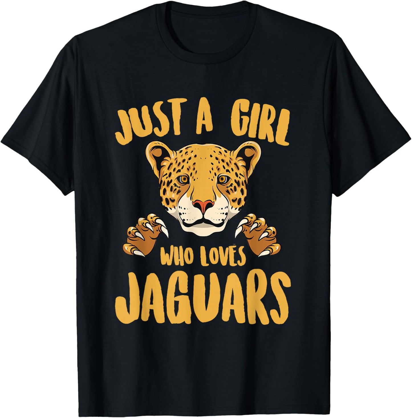 Just a Girl Who Loves Jaguars Funny Jaguar Women Girl T-Shirt - T-Shirt | Black