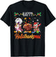 Happy Hallothanksmas Shirt Thanksgiving Halloween Christmas T-Shirt - T-Shirt | Black