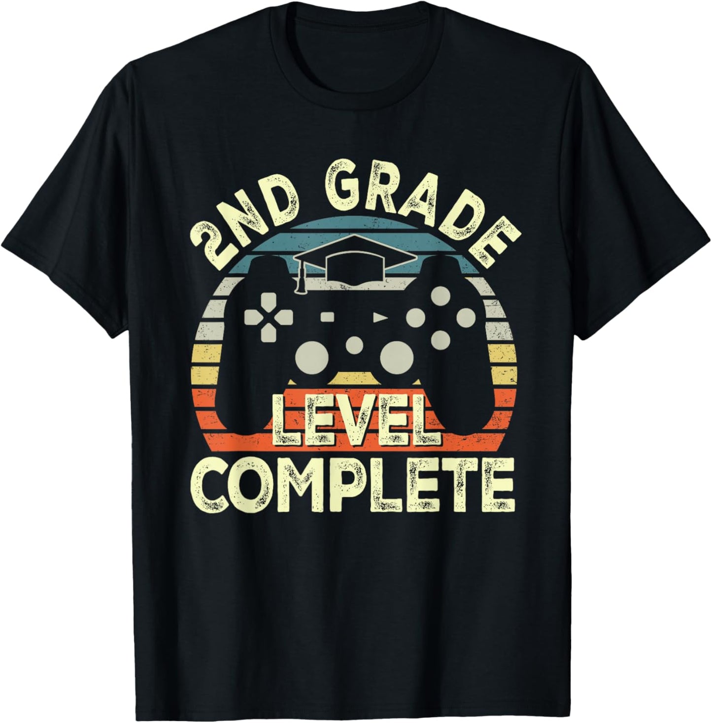 2nd Grade Level Complete Video Game Last Day Of School T-Shirt - T-Shirt | Black