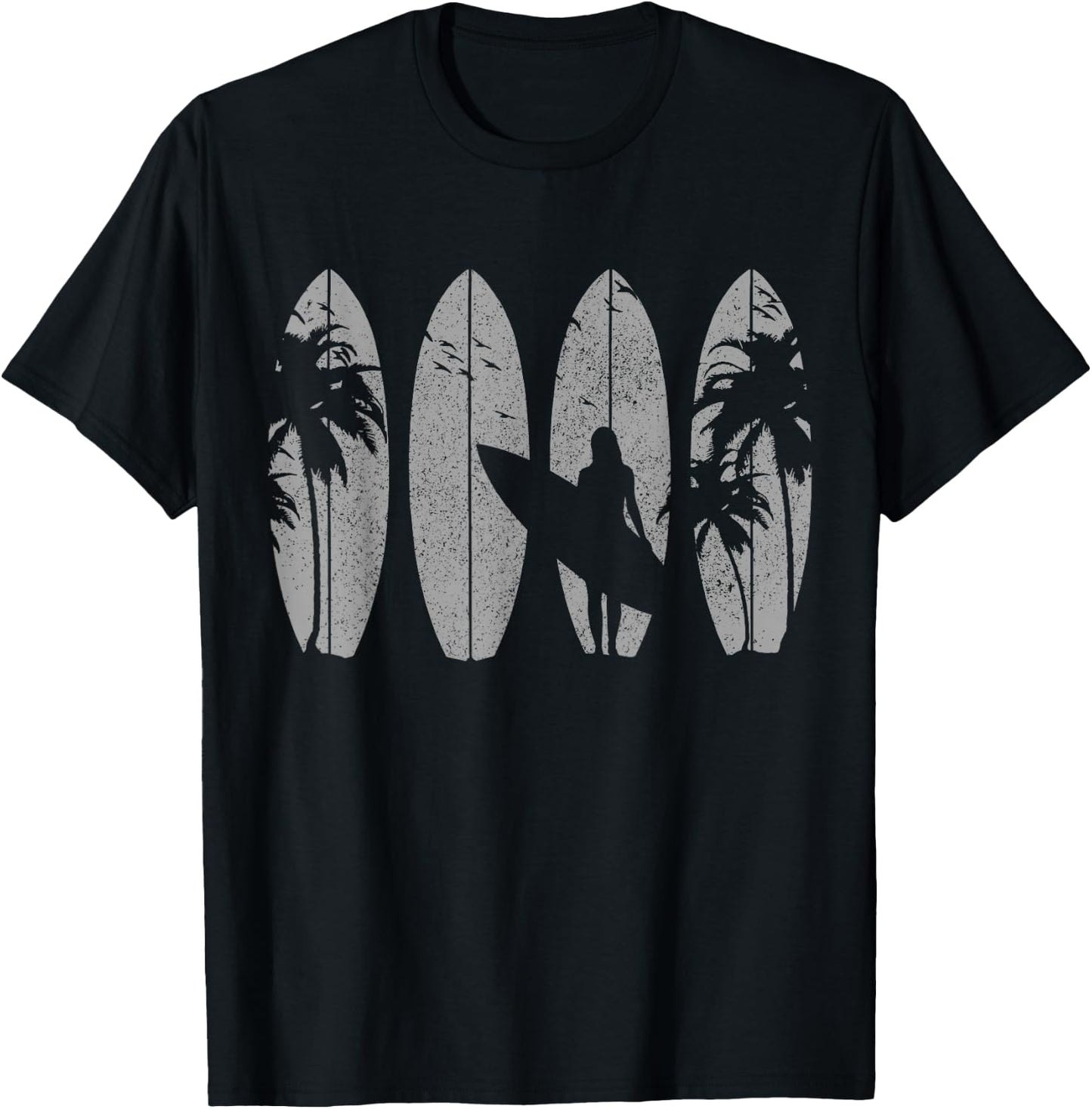 Surfer Vintage Surf Surfboard Surfing Surfing Surfing Gift T-Shirt - T-Shirt | Black