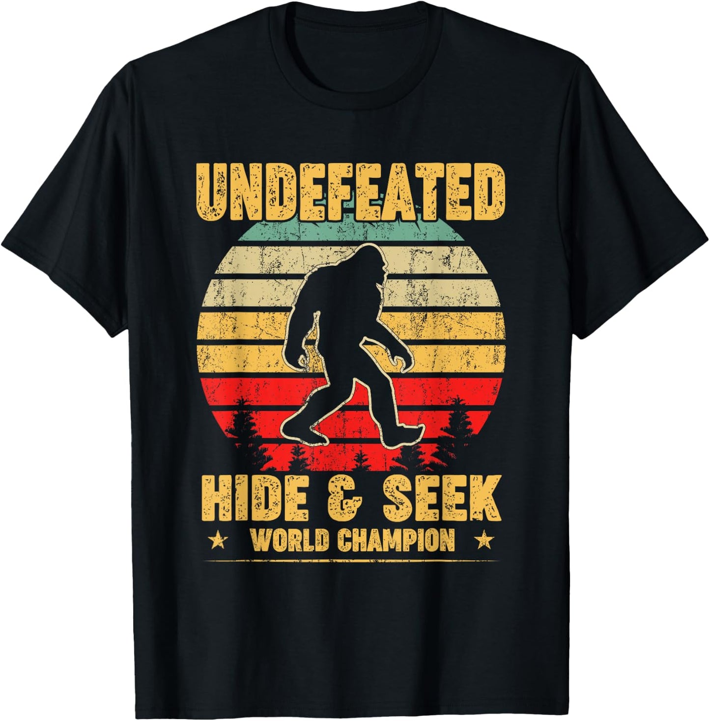 Undefeated Hide and Seek World Champion Bigfoot T Shirt T-Shirt - T-Shirt | Black