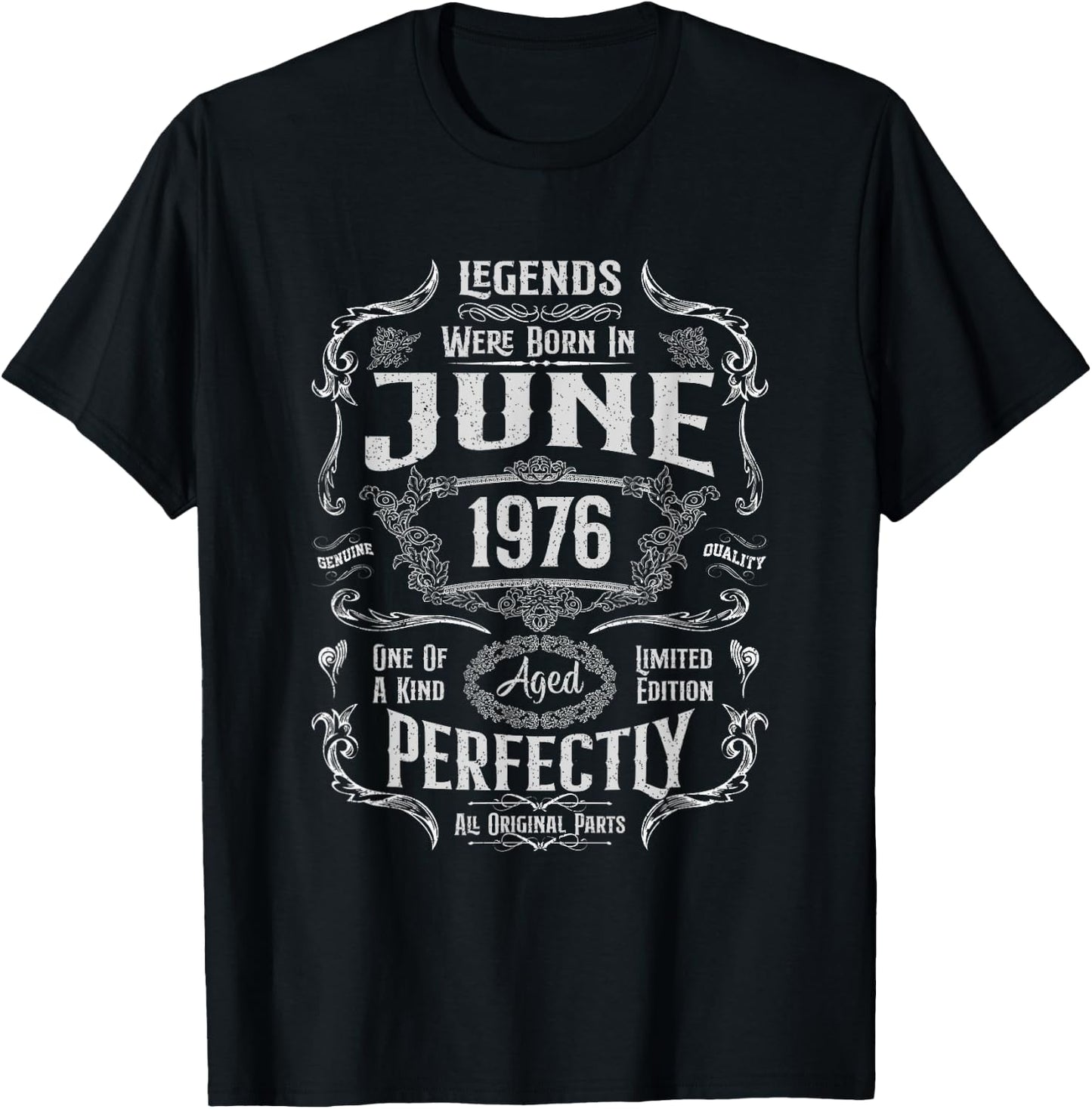 48th Birthday Legends Were Born In June 1976 T-Shirt - T-Shirt | Black