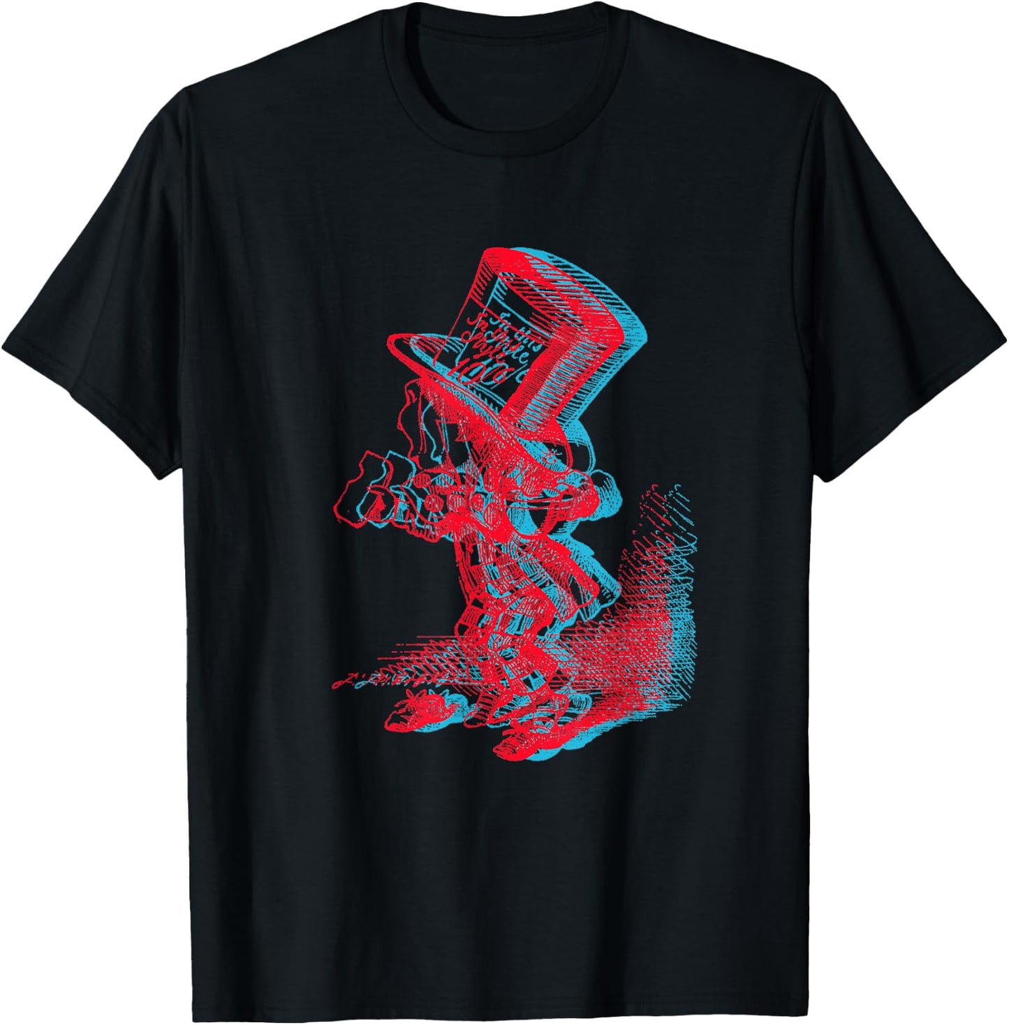 Mad Hatter Anaglyph T-Shirt - T-Shirt | Black