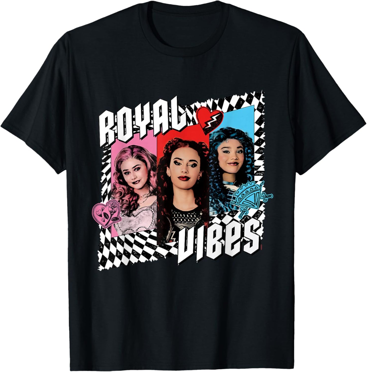 Disney Descendants 4: The Rise of Red Trio Royal Vibes T-Shirt - T-Shirt | Black