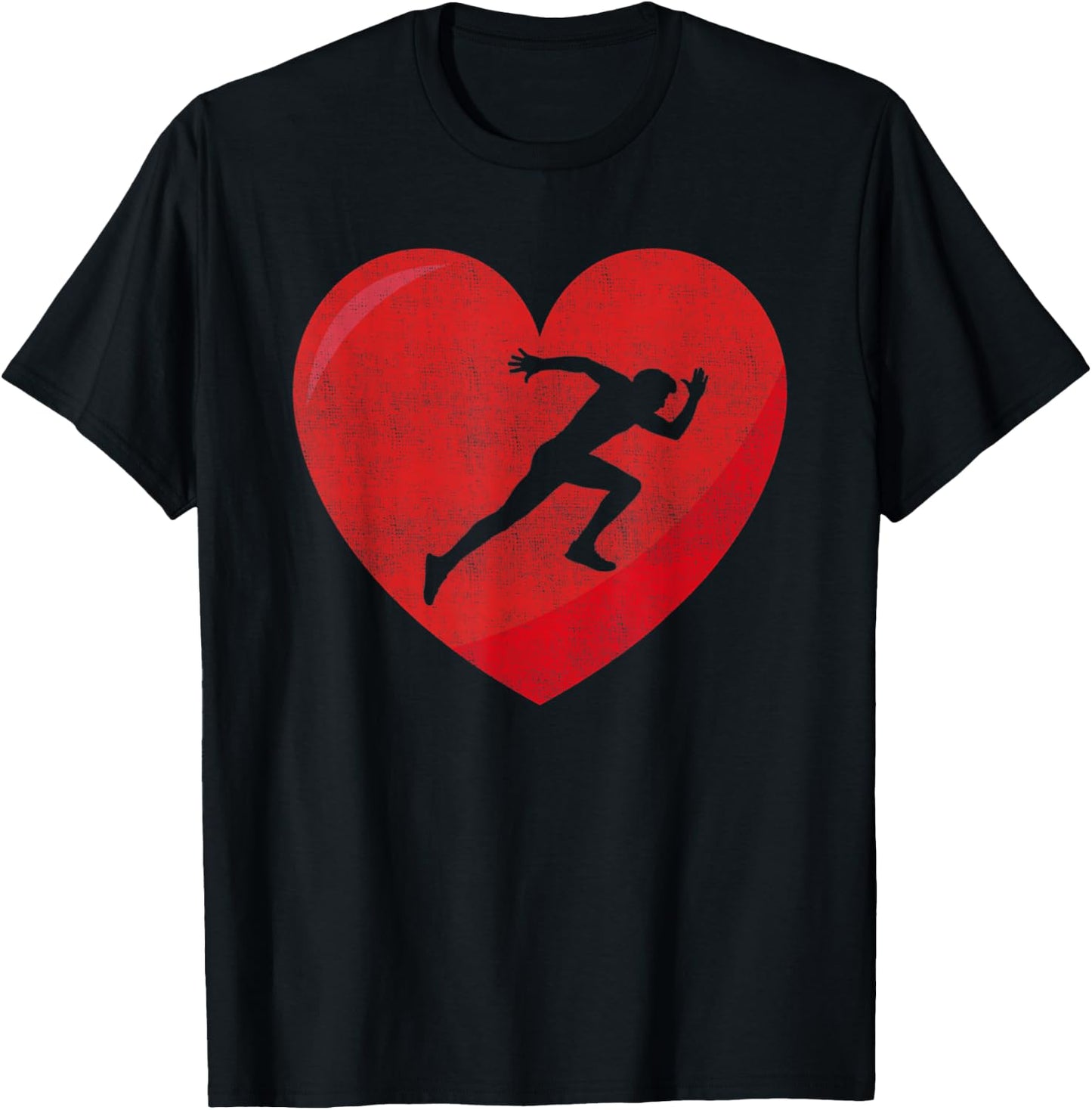 Heart Lover Running Gift Valentines Day Women T-Shirt - T-Shirt | Black