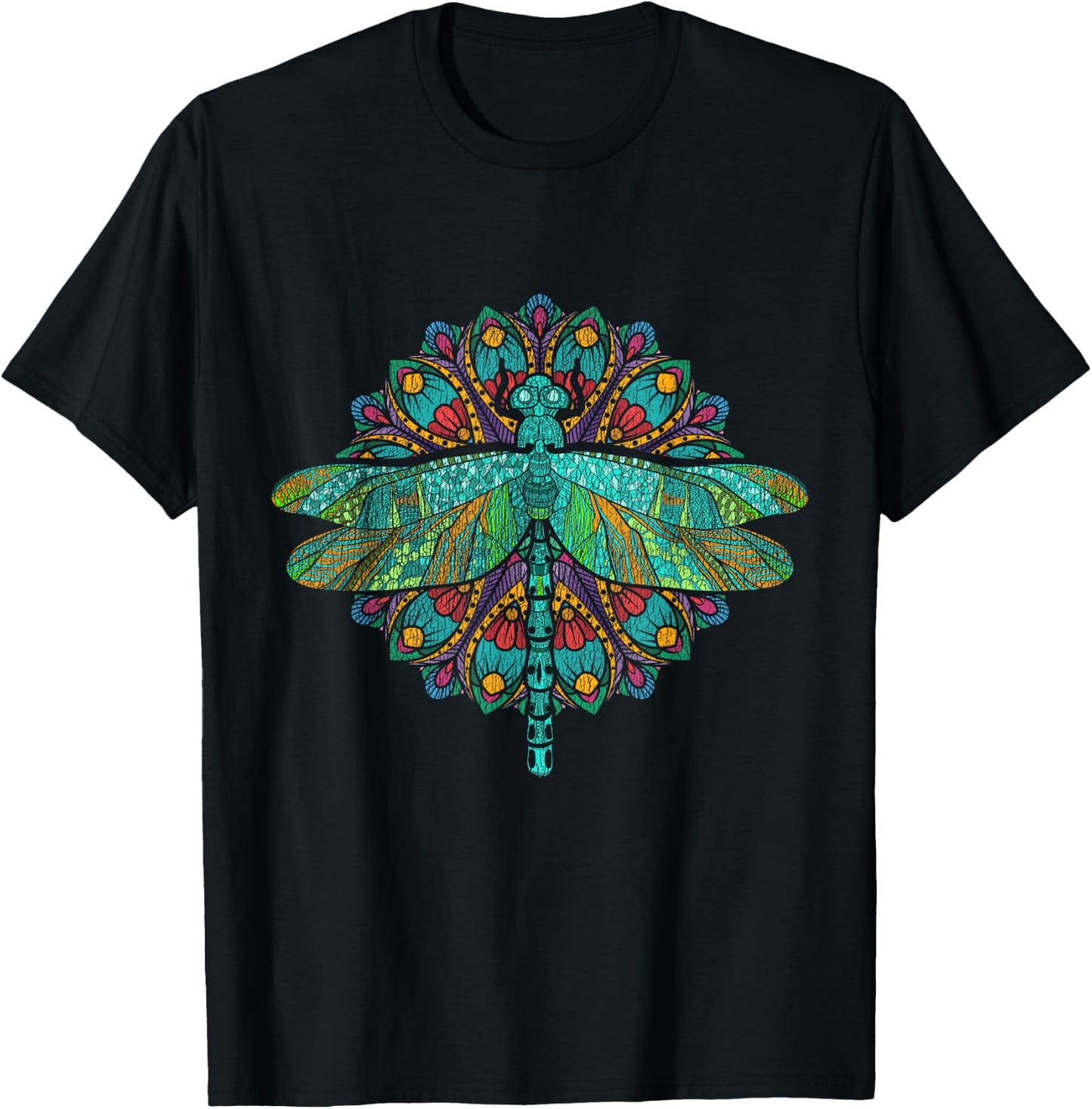 Wildlife Insect Animal Lover Hippie Gift Nature Dragonfly T-Shirt - T-Shirt | Black